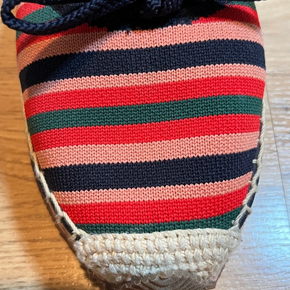 Tory Burch Daisy Sport Espadrille Flats Womens 10.5 Color Striped Canvas Slip On